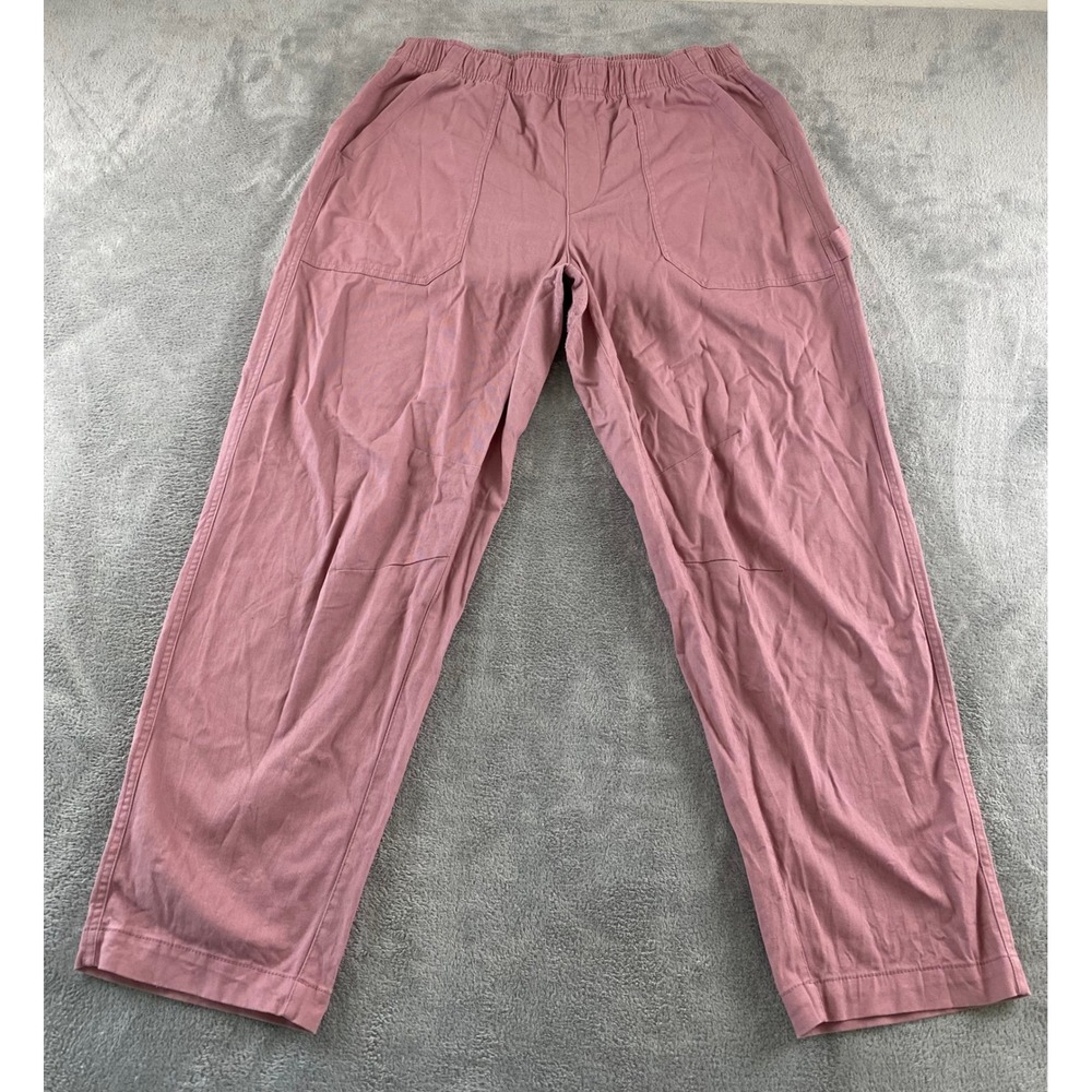 Old Navy Pink Comfort Waistband Utility Carpenter Pants Womens Large Rose